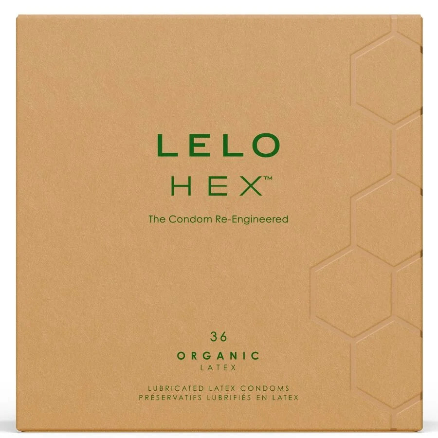 LELO - CAIXA DE PRESERVATIVOS ORGÂNICOS HEX 36 UNIDADES