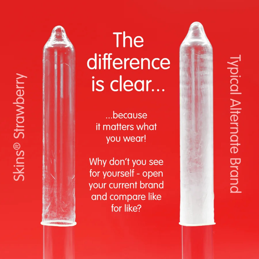 SKINS - PACOTE COM 4 PRESERVATIVOS PREMIUM DE MORANGO