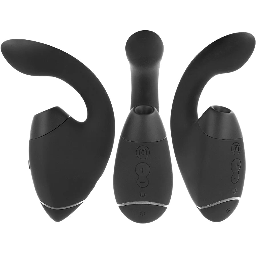WOMANIZER - DUO NEXT ESTIMULADOR DUPLO DE CLITOR E PONTO G PRETO