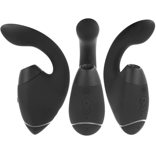 WOMANIZER - DUO NEXT ESTIMULADOR DUPLO DE CLITOR E PONTO G PRETO