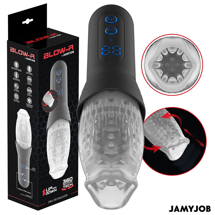 JAMYJOB – MASTURBADOR BLOW-R COM EMPURRAÇÃO E ROTAÇÃO