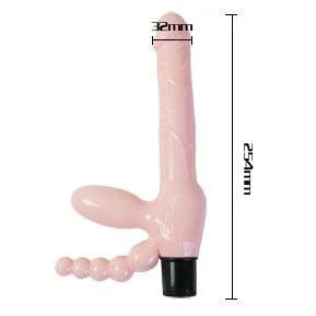 BAILE - ARNÊS SEM CORDA TPR COM VIBRAÇÃO E ESTIMULAÇÃO ANAL 25,4CM