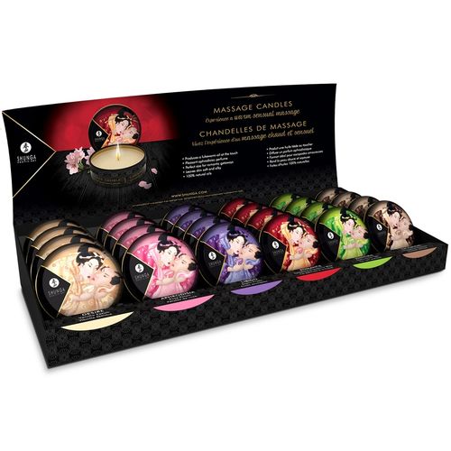 SHUNGA - MINI CARESS BY CANDLELIGHT - EXPOSITOR DE VELAS DE MASSAGEM - 24 UNIDADES