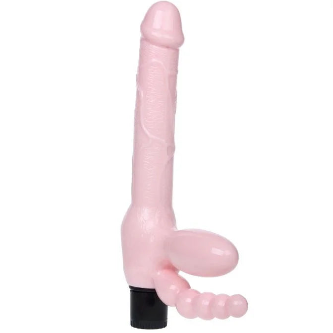 BAILE - ARNÊS SEM CORDA TPR COM VIBRAÇÃO E ESTIMULAÇÃO ANAL 25,4CM