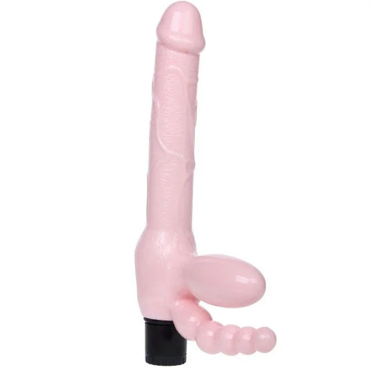 BAILE - ARNÊS SEM CORDA TPR COM VIBRAÇÃO E ESTIMULAÇÃO ANAL 25,4CM