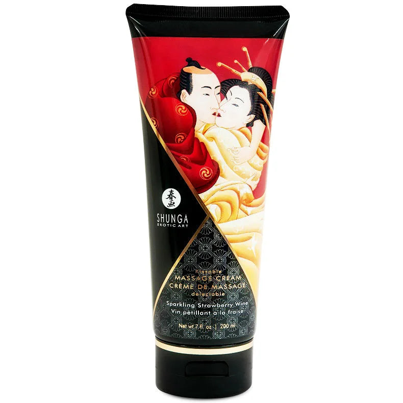 SHUNGA – CREME DE MASSAGEM MORANGO E CAVA 200 ML