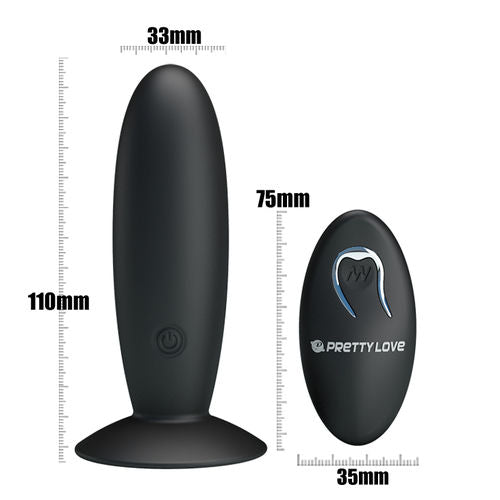 PRETTY LOVE - PLUG ANAL RECARREGÁVEL COM VIBRAÇÃO E CONTROLE