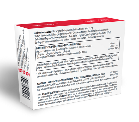 Andropharma Vigor – Suplemento alimentar à base de ervas para a libido masculina