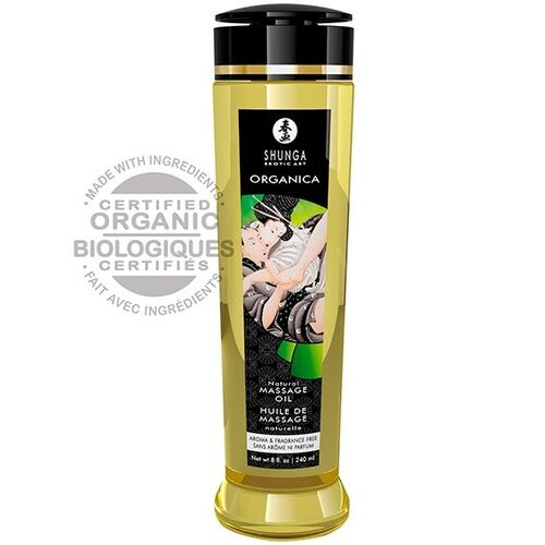 SHUNGA - ÓLEO DE MASSAGEM NATURAL E ORGÂNICO 240 ML