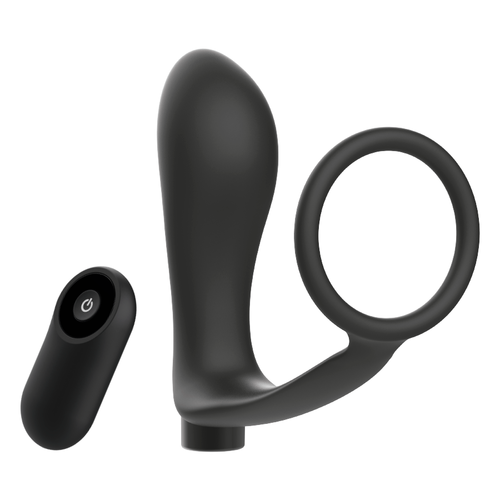 ADDICTED TOYS - ANEL PENIANO COM CONTROLE REMOTO E PLUG ANAL PRETO RECARREGÁVEL